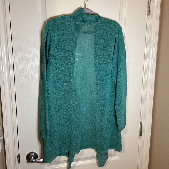Bellina Women's Open Front Long Cardigan Duster Size L Semi Sheer Made in Italy - Picture 6 of 9